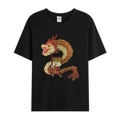 Fashion Dragon Rhinestones Summer Short Sleeve Luxury Men Trend Black T-Shirt