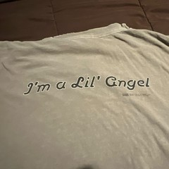 Vintage 1996 “I’m a Lil’ Angel” Gray Graphic Tee Men’s L Cotton Crew Neck