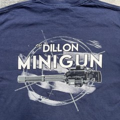 Vintage Y2K Dillon Aero MiniGun Firearms T Shirt Mens M Blue 2007 Shooting