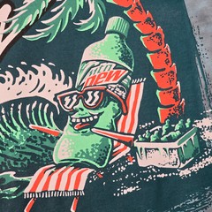 MOUNTAIN DEW BAJA BLAST Shirt Mens 2XL XXL Blue TIE DYE CASUAL Faded Gamer NWT