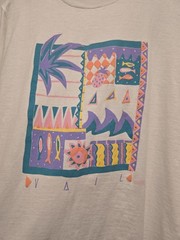 Vintage Vail Shirt Single-Stitch Art Large 90s Puff Print Colorful Fresh Produce