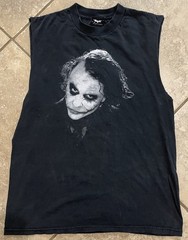 The Dark Night DC Comics 2008 Joker Heath Ledger T- Shirt Sleeveless Large