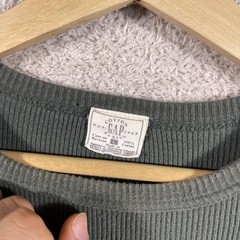 Vintage GAP Ribbed Knit T-Shirt Mens Large Green 90’s Y2K Cotton Basics Blank