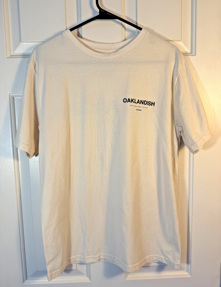 Oaklandish Modern Type Tee Ecru (Size M – 100% Cotton – Classic Fit)