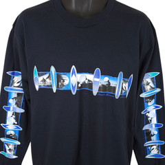 North Shore Surfing T Shirt Mens Size Large Blue Hawaii Travel Destination Tee