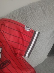 New Ecko Unltd. Men’s Baseball Jersey Sz Medium Red Logo Patches Y2k Hip Hop