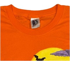 Vtg Halloween T-Shirt Size L Cat Bat Bear Full Moon Candy Crew Atlas Sports 90s
