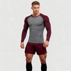 2 Packs Athletic Long Sleeve Compression Shirts Dry Fit Sports Gym Shirts