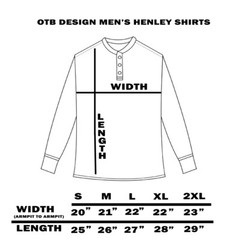 Men’s Henley-Long Sleeve-OTB-Slim Fit -Pullover 3 Button Henley-100% Cotton-NEW.