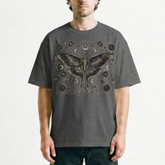 Luna Moth Galaxy Roses T-Shirt Gothic Witchy Celestial Boho Night Sky Gift Tee