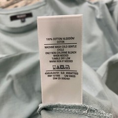 Hudson Los Angeles Mens XL Seafoam Green Raw Distressed Edge Crewneck T-Shirt