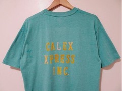 M/L Vtg Mid 90s Calex Xpress Flocked Distressed Skate Punk Grunge 50/50 T-Shirt