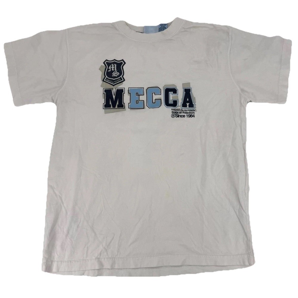Vintage 2000s Y2K Mecca USA Hip Hop Embroidered Shirt Size Large 14-16