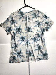 Lands’ End T-Shirt Men Medium Gray Short Sleeve Round Neck Coconut Print NWT