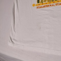 St. Maarten N.A F.W.I. Sun Palm Tree Caribbeant’s Cotton T-Shirt Sz XL – Stains
