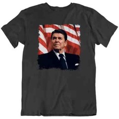 Ronald Reagan Patriotic, American Flag Republican Fan T Shirt Tee Gift New