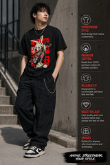 Cyberpunk Anime Streetwear T-Shirt Graphic Tee Unisex Y2K Cotton Urban Fashion