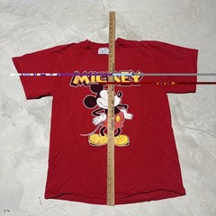 Vintage 80s Disney Mickey Mouse T-Shirt SZ L Genus Red Made in USA Graphic