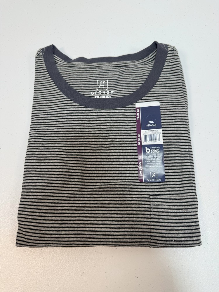 Men’s Shirts, (New w/tags), George Short Sleeve Crew Neck Pocket Tee 2XL (50-52)