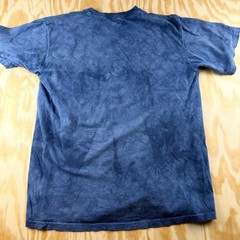 The Mountain Big Cats Graphic T-Shirt Blue Tie Dye Lion Tiger Leopard Mens M