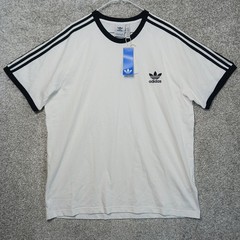 Adidas Originals Shirt Mens 2XL White Trefoil 3 Stripes Crew T-Shirt Tee Logo