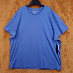 BLOOMINGDALES Shirt Mens XXL Blue Pullover Crew Short Sleeve 100% Supima Cotton