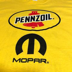 PENNZOIL Racing Don Schumacher Mopar Motorsports T-Shirt Yellow Men’s Size LG