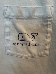 Vineyard Vines Mens Size XS LS Crewneck T Shirt Whale with Pocket Blue