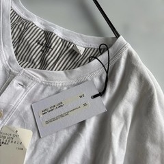 Paul Smith Long Sleeve T-shirt White Henry Neck Size XL Casual Japan
