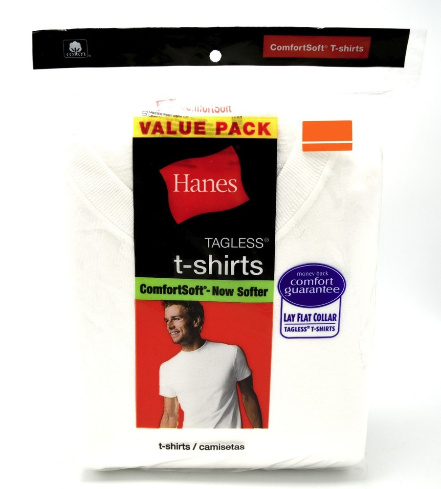 7 Hanes White Small S 34-36 Inch Crew Neck T-Shirts Tagless ComfortSoft 85-90 CM