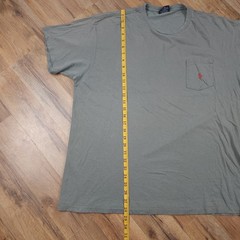 Polo Ralph Lauren Tee Mens L Gray Cotton Red Pony Pocket Single Stitch Made USA
