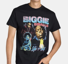 Biggie Men’s SIZE S 34-36 Collage Graphic Tee with Short Sleeves color BLACK NEW