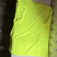 Walls Men’s Pocket T-Shirt Hi-Vis Yellow XL Regular Crew Neck Short Sleeve