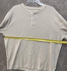 Lucky Brand Shirt Mens 2XL Beige Long Sleeve Henley Tagless Cotton Blend Casual