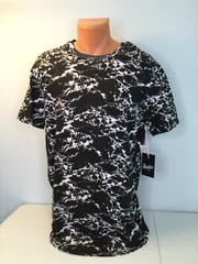 BROOKLYN CLOTH Black and White Men’s Tee. Pleated Shoulders. Side Zippers. Sz M.