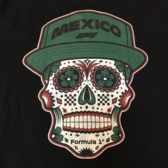 Formula 1 Shirt Mens Med Black Long Sleeve Mexico Skull Dia De Los Muertos F1