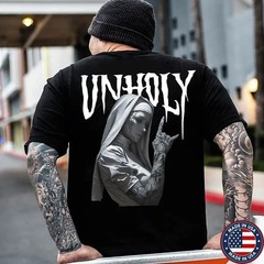 UNHOLY Tattooed Nun Print Men’s T-Shirt