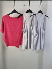 M&S Goodmove Women’s Size 10 Pink Tie Front Top & Silver Grey Vests 3Pcs New
