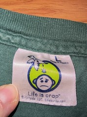 Life Is Crap out of beer t shirt XL green vintage
