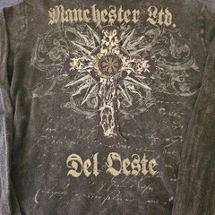 Y2K Manchester Ltd Del Oeste Thermal Shirt Mens XXL Black Gothic Studded Grunge