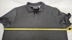 JOHN HENRY Men Polo T-Shirt Size 2XL Grey Striped Cotton Blend Short Sleeve Tee