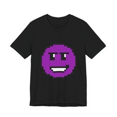 Unisex Jersey Short Sleeve Tee Shirt Retro 8-Bit Smug Grin Purple Guy Design