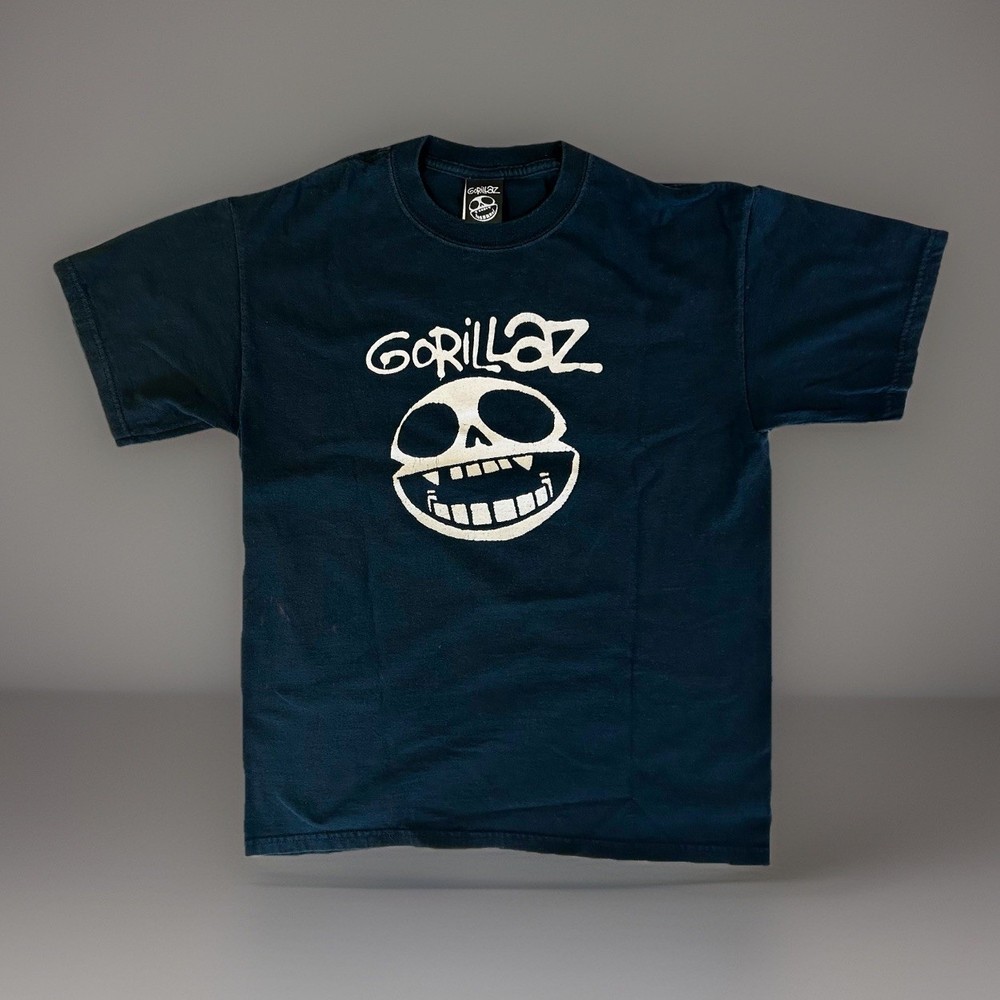 Vintage Gorillaz Russel Hobbs Skull Face T-Shirt Black Demon Days Phase 2 2005 M