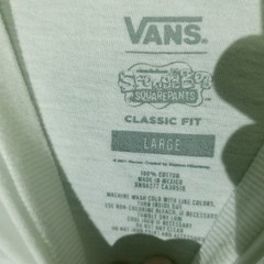 Vans SpongeBob Shirt Men Large White Long Sleeve Off The Wall Graphic Tee Cotton