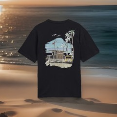 Express Men’s Size M Classic Fit Cotton Lifeguard Tower Graphic T-Shirt. NWT