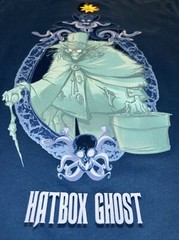 LG Disney Haunted Mansion HAT BOX GHOST Wonder Ground Shirt SUPER SOFT *STAIN*