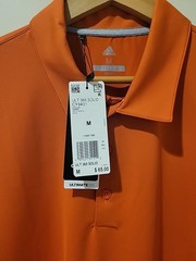 NWT Adidas Golf Ultimate 365 Polo Shirt Sz M Orange Performance Stretch Athletic