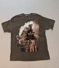 Vintage Y2K Marvel Mad Engine Spiderman Wolverine Green Shirt Size XL Sun fading