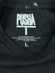 Pusha T T-Shirt Men L Black Its Almost Dry Tour Double-Sided Hip Hop Music Urban