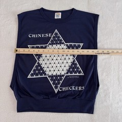 VTG 80s Cal Cru Chinese Checkers Board Game Muscle Crop T Shirt Tank Top Large